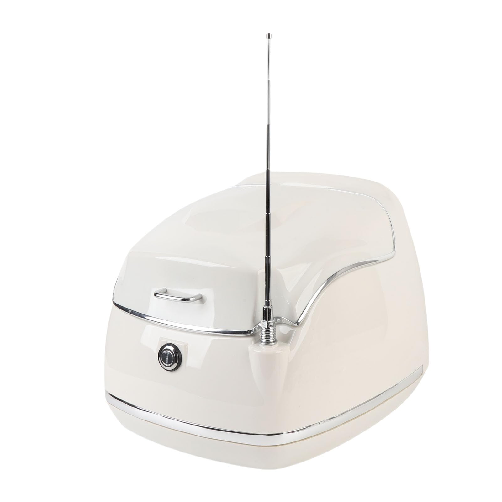 Baúl para Motocicleta, 38 L, Resistente Al Agua, Ajuste Universal, Placa Base con Cerradura de Llave, Estuche de Almacenamiento para Maletero, Apto para Scooters, Material ABS Duradero (White)