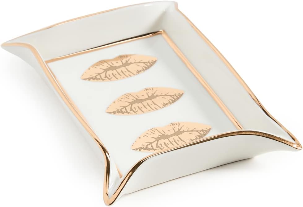 Lips Valet Trinket Tray, Gold 32051