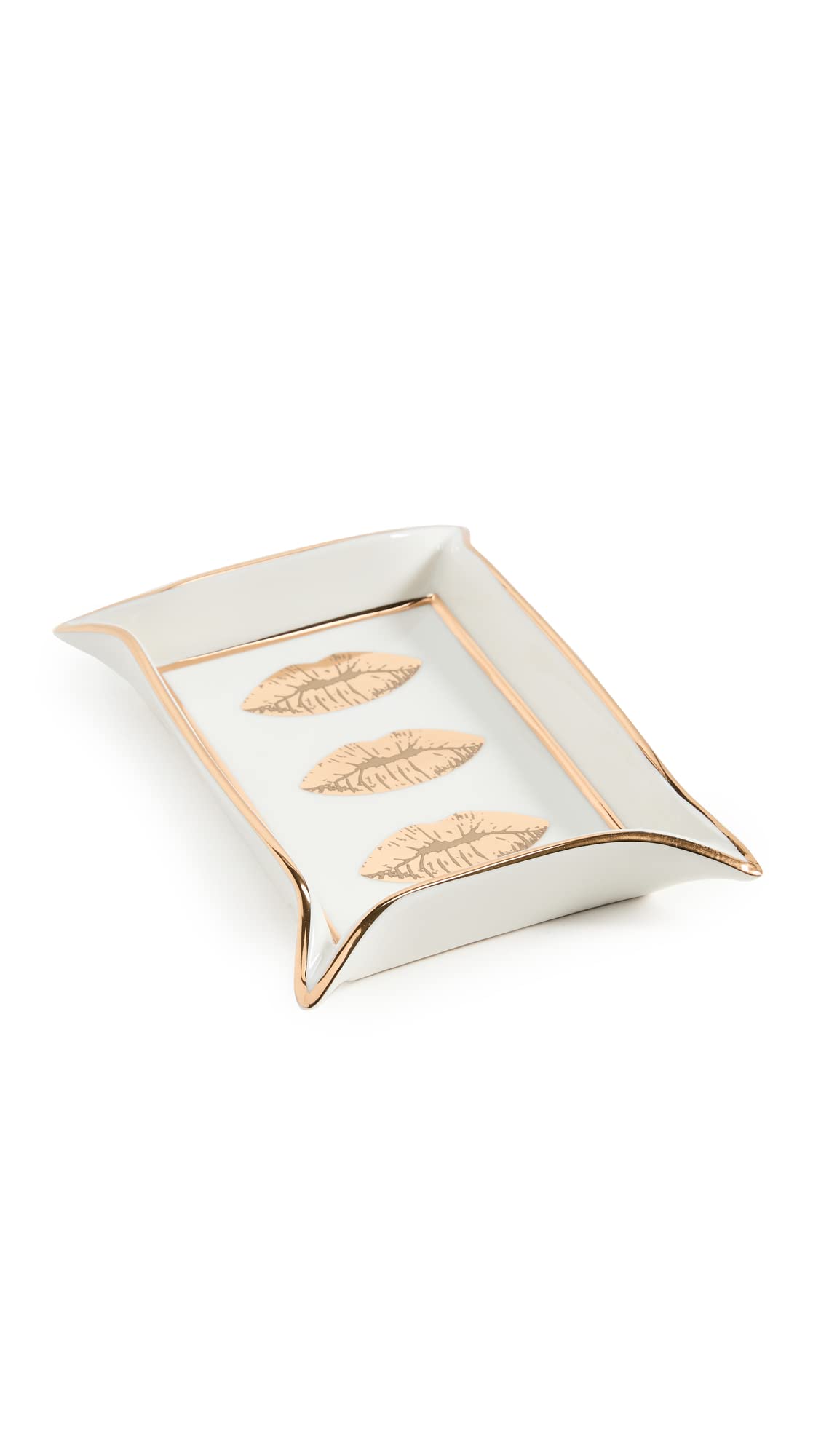 Lips Valet Trinket Tray, Gold 32051