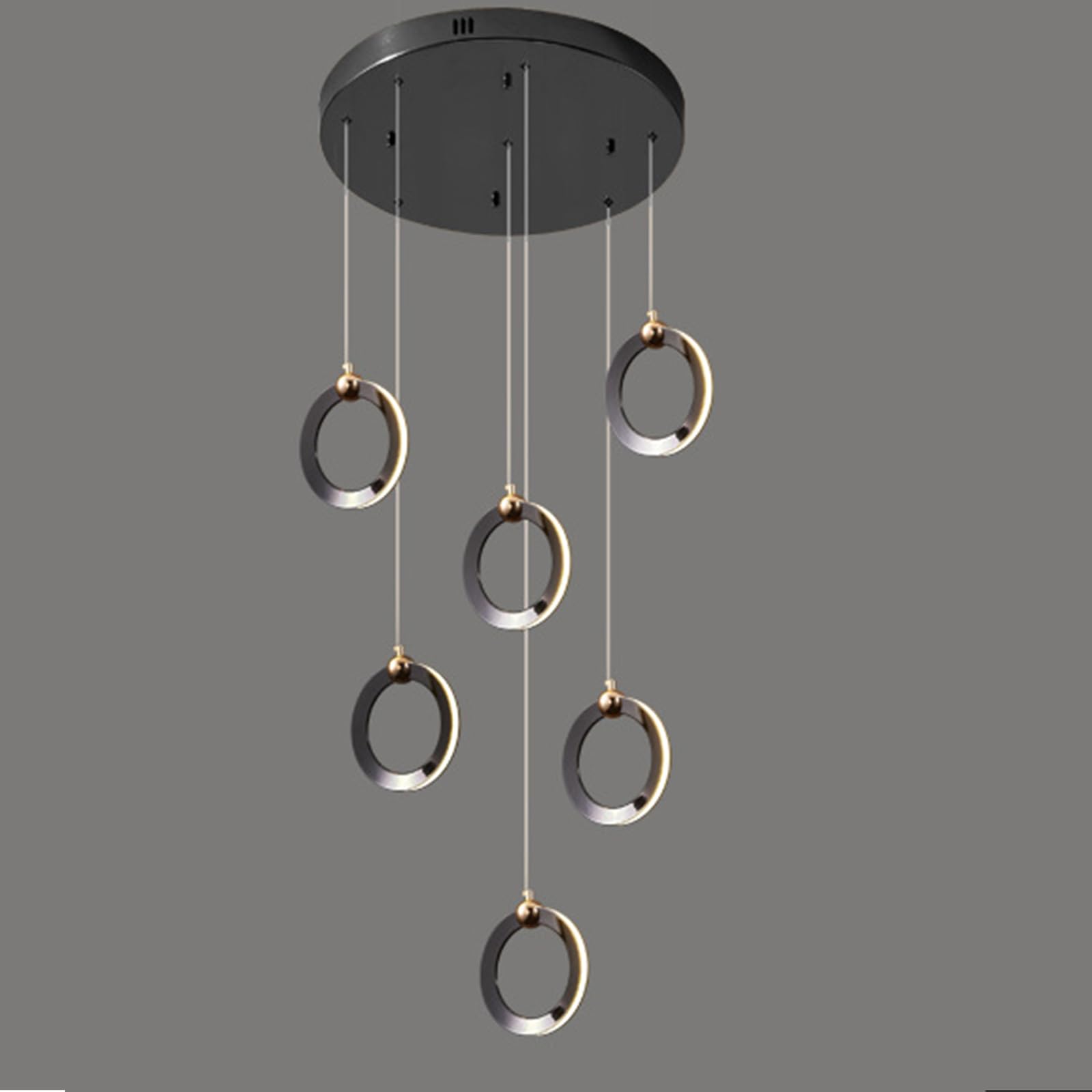 KXEcoLife Circular Staircase Chandelier Warm Light Nordic Postmodern Duplex Art Rotary Creative Villa Long Chandelier,6 Heads 180 * 40cm