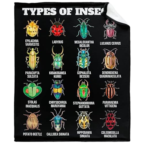 Types of Animals Blanket Best Gifts Super Soft Premium Flannel Throw Blanket, Warm Plush Perfect for Sofa Bed Camping Blankets All Season Use (50" L X 40" W)