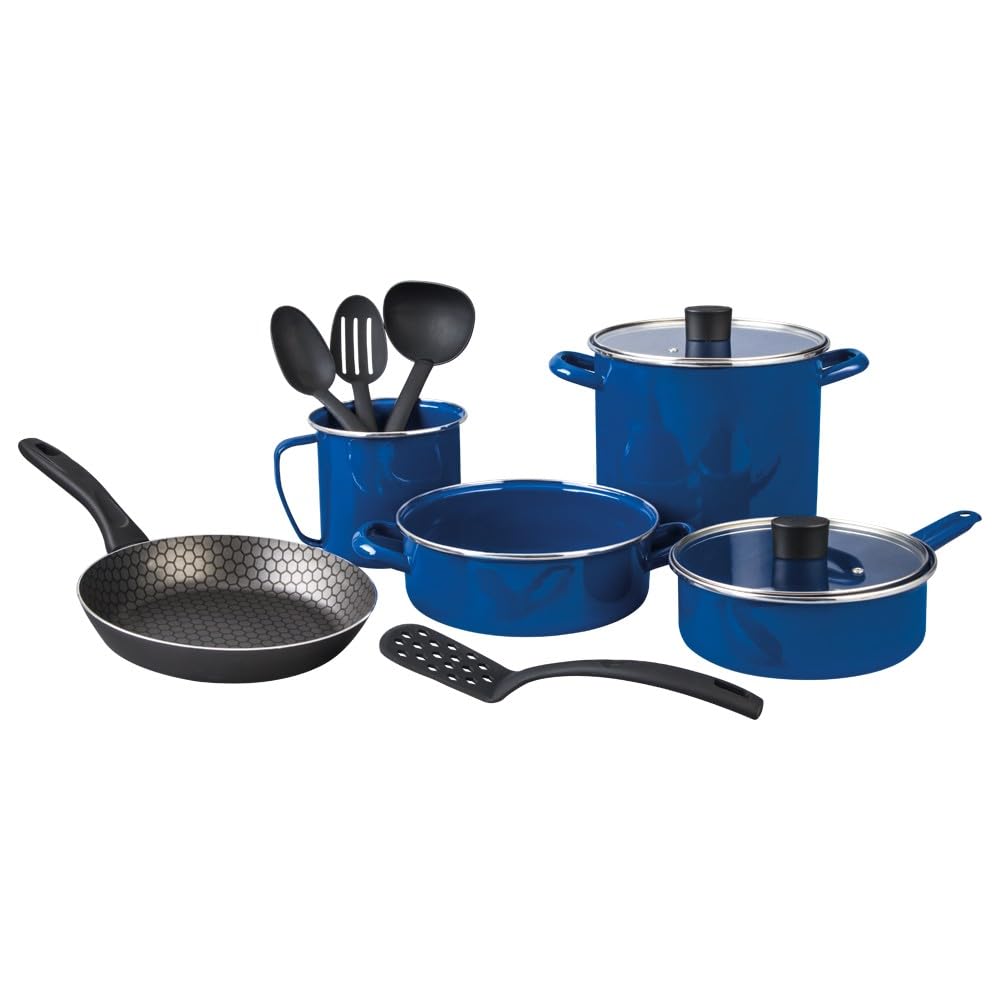 Cinsa 11-Piece Cookware Set, Enamel on Steel, Compatible with Gas, Induction & Electric Stoves