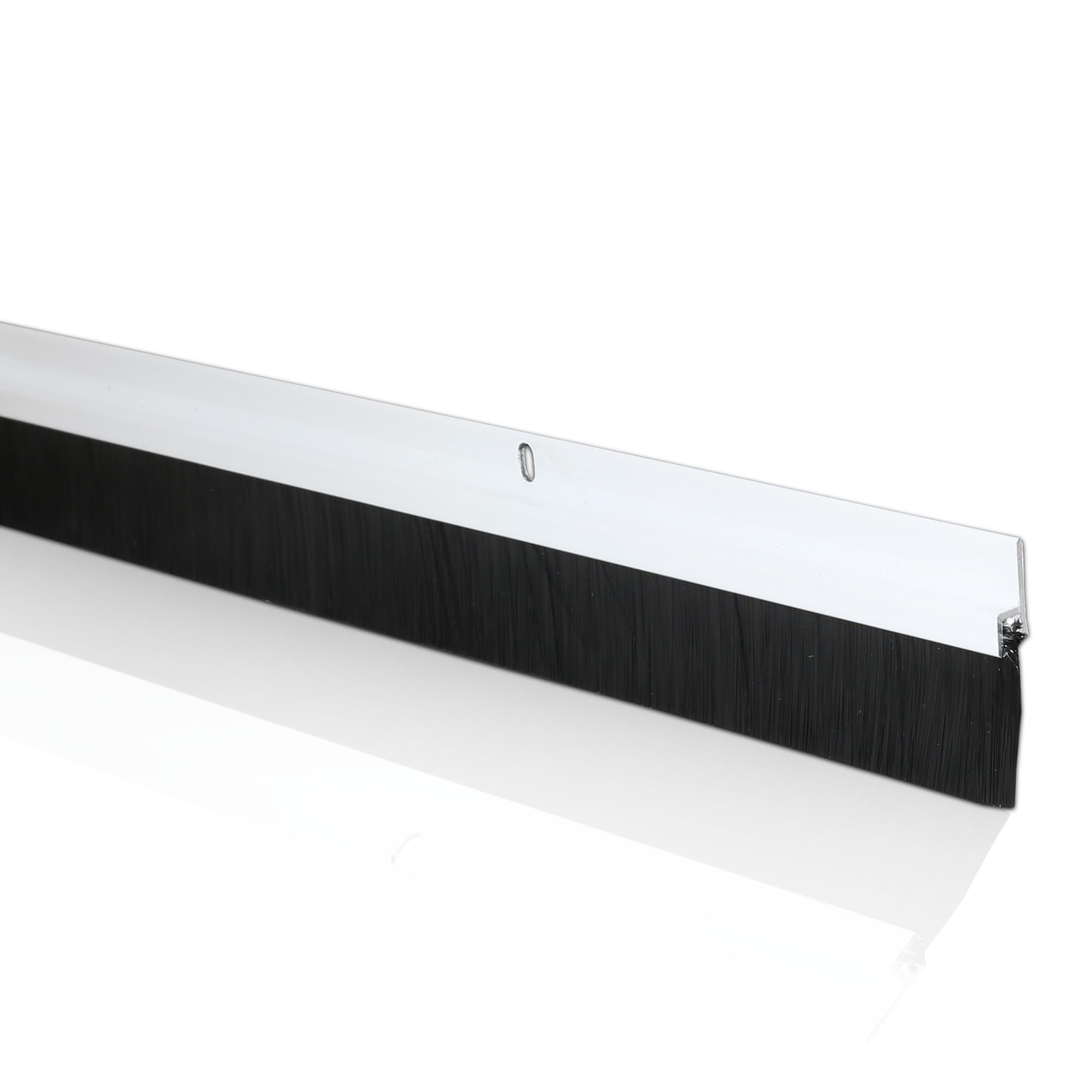 Stormguard Garage Door Brush Strip Draught Excluder, 1067 x 2 Brushes - 2134mm (7ft), White – Weatherproof Barrier for Bottom of Doors, Blocks Draughts, Dust, Leaves & Pests, Easy Install with Fixings