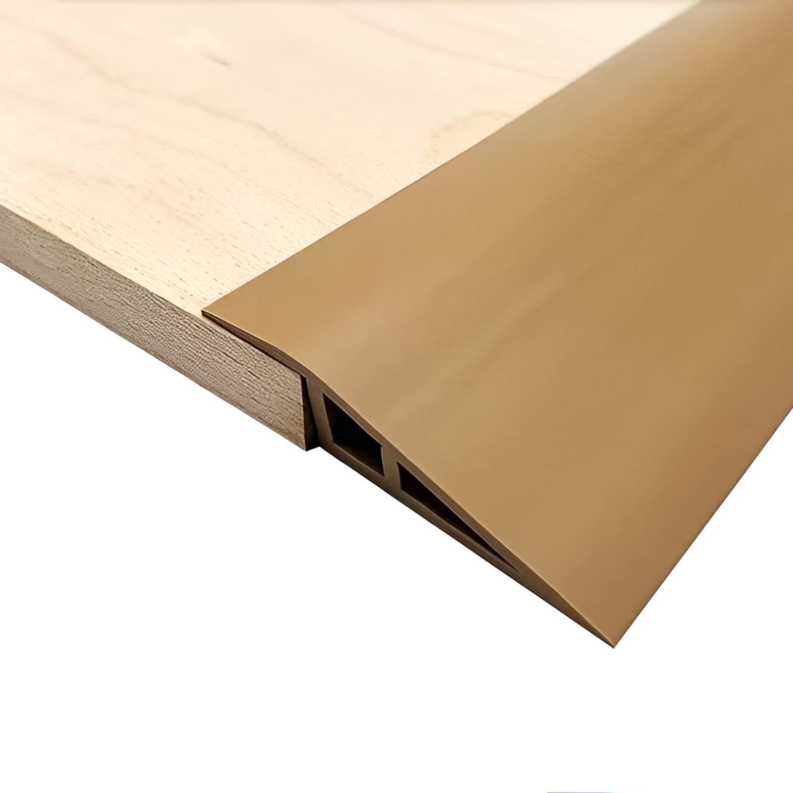 Vinyl-Floor-Transition-Threshold-Strip Self-Adhesive, Threshold 1/2''~3/5'', Door/Carpet-to-Tile-Transition-Strip Reducer, Doorway Edge Trim for Laminate Floor Mat Vinyl Tile (6.56 Ft, Brown)