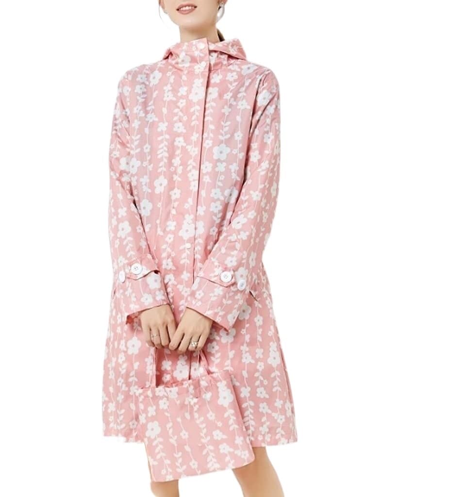 Poncho Antipioggia Abbigliamento Impermeabile Leggero da Donna Giacca A Vento Impermeabile Antivento da Escursionismo Mantella Antipioggia(Color:Pink)