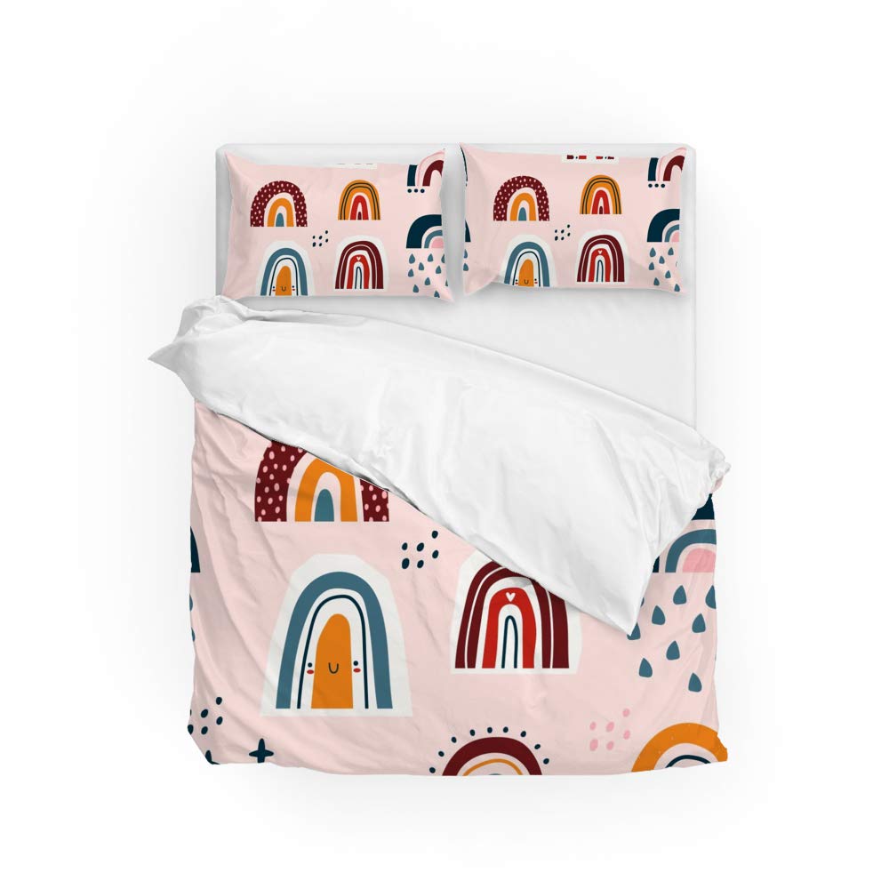 Parure de lit arc-en-ciel housse couette polyester ultra doux
