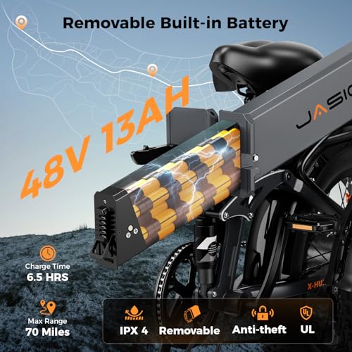 Image of Jasion X Hunter /PRO Electric Bike for Adults,1800W /1400W Peak 20''Fat Tire Foldable Ebike,Folding E Bike Up to 80 /70 Miles Range,720 /624WH Removable Battery,30 MPH E Bike,Certified by UL2849