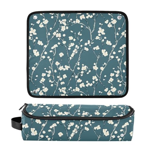 Bolsa de viaje resistente al calor para herramientas de cabello Winter Botany Marble, con tapete aislante para planchas y rizadores, organizador portátil para accesorios de cuidado del cabello miniatura 3