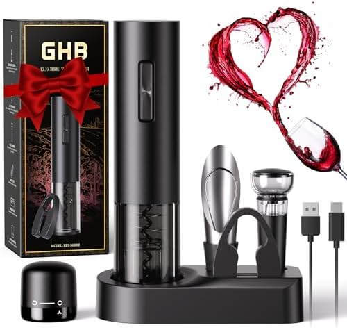GHB Cavatappi Elettrico per Vino 8 in 1 Apribottiglie Elettrico R...