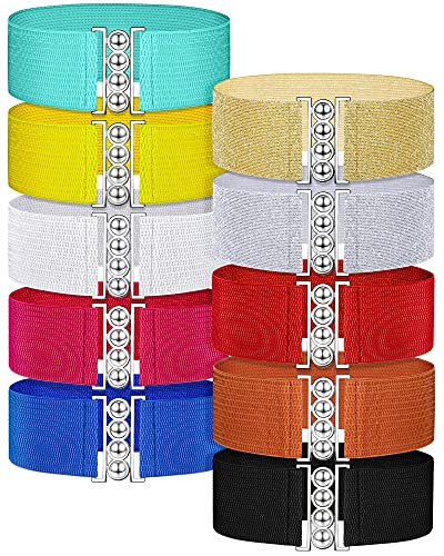 SATINIOR 10 Pieces Wide Elastic Women Stretchy Belt Elastic Vintage Waist Buckle Belt Cinch for Women