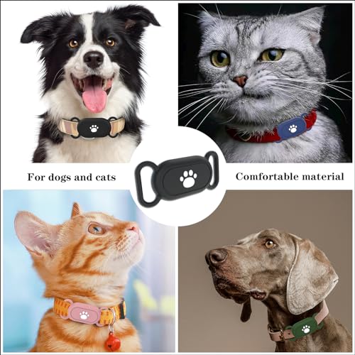 Image of 2 Pack Waterproof Dog Collar Holder Compatible With Samsung Galaxy Smarttag2,Silicone Gps Tracker Hidden Loop Holder For Samsung Smart Tag2,Anti-Lost Dog Collar Samsung Tag2 Case(Black Grey)
