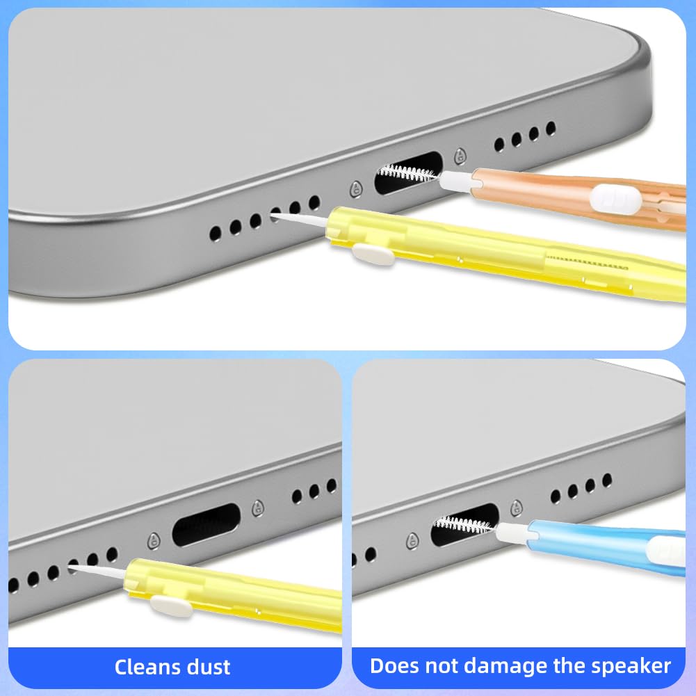 AXFEE Zestaw do czyszczenia telefonu komórkowego 4 sztuki, zestaw szczoteczek do czyszczenia portu telefonu USB C, szczoteczka do czyszczenia dwustronna, zestaw do czyszczenia ładowania, odpowiedni do