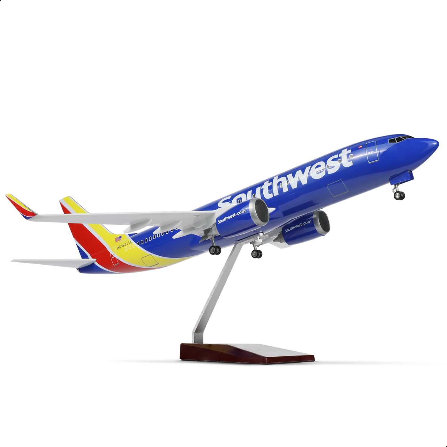 1/85 Southwests 737 model samolotu ze stojakiem (długość 43 cm) do Boeinga 787, model samolotu z żywicy, dla dorosłych, pamiątka lotnicza, prezent lotniczy, dekoracja do domu lub biura