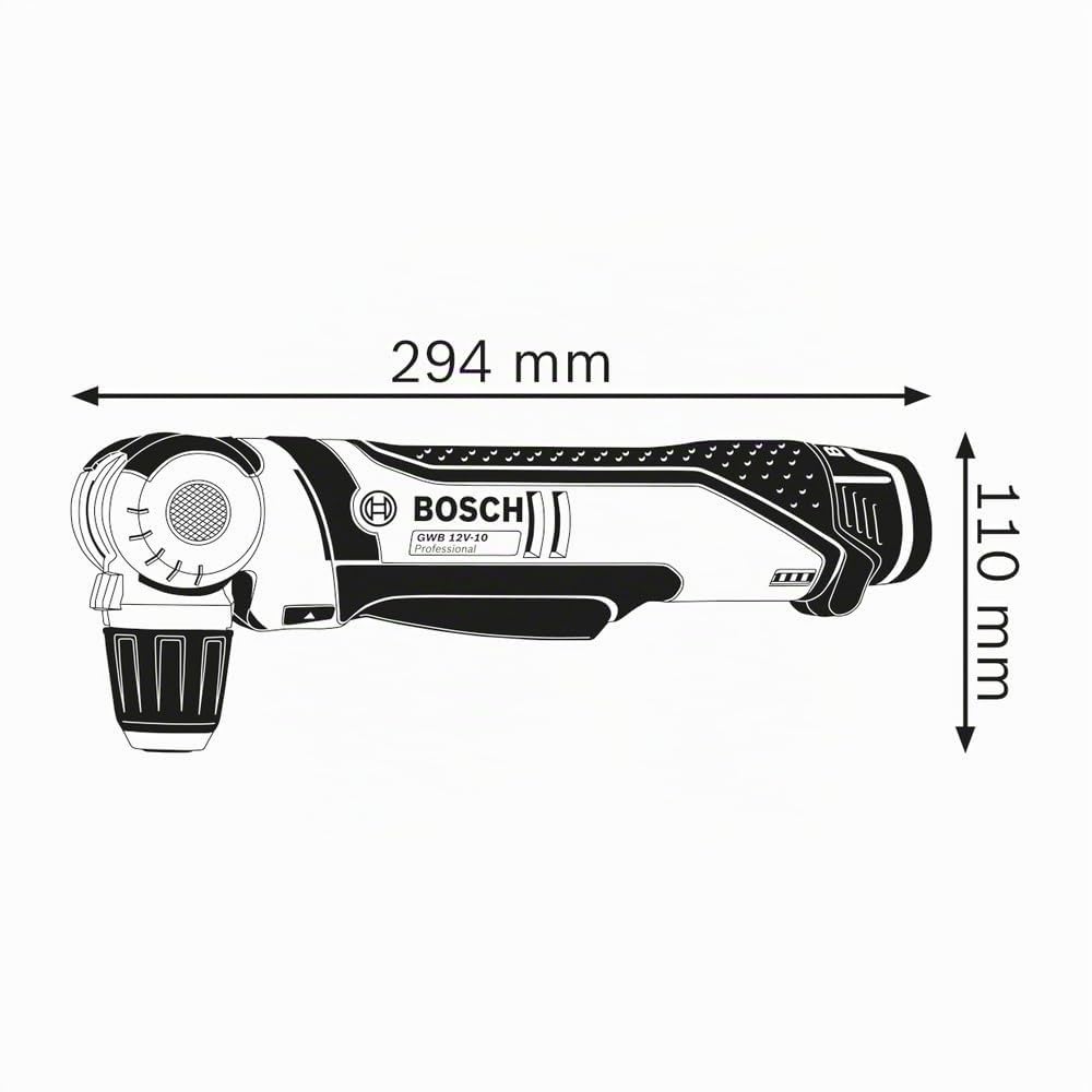 Bosch Professional 12V System Trapano ad angolo a batteria GWB 12V-10 (incl. inserto parziale L-BOXX per accessori, inserto L-BOXX, L-BOXX, senza batteria/caricabatteria)