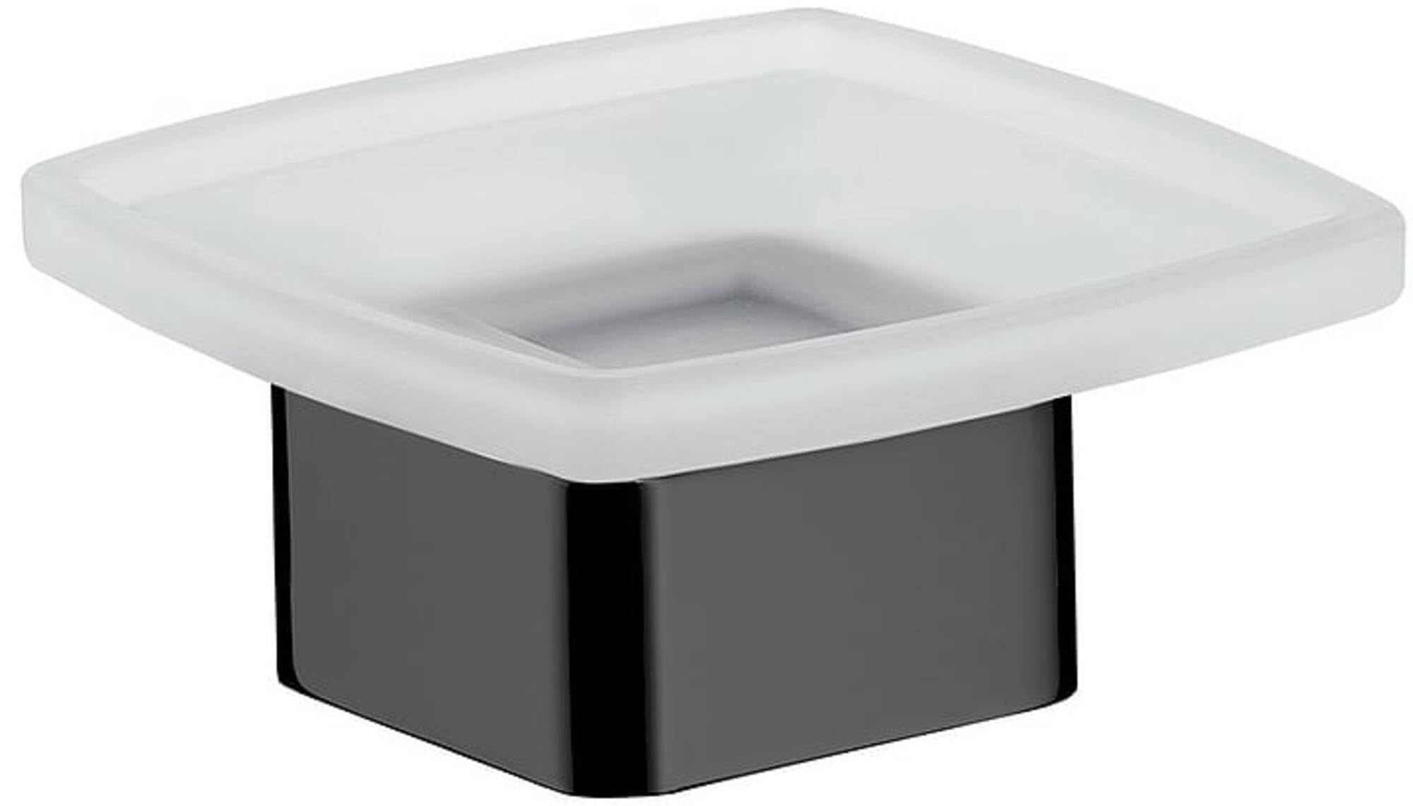 Porte-savon Emco Loft verre satiné noir pour harmoniser votre douche moderne