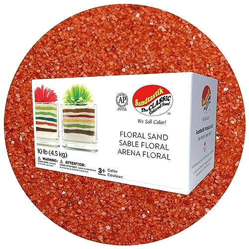 Sandtastik Spiced Cider Coarse Sand 10 lb Box Bright & Sparkling No Free Silica Sand Arts & Crafts Sensory Tables Vase Filler Plants Terrarium Substrate Art Scenery Jewellery Kids Boys Girls