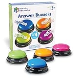 Learning Resources Answer Buzzers, Set of 4 Assorted Colored Buzzers, Ages 3+