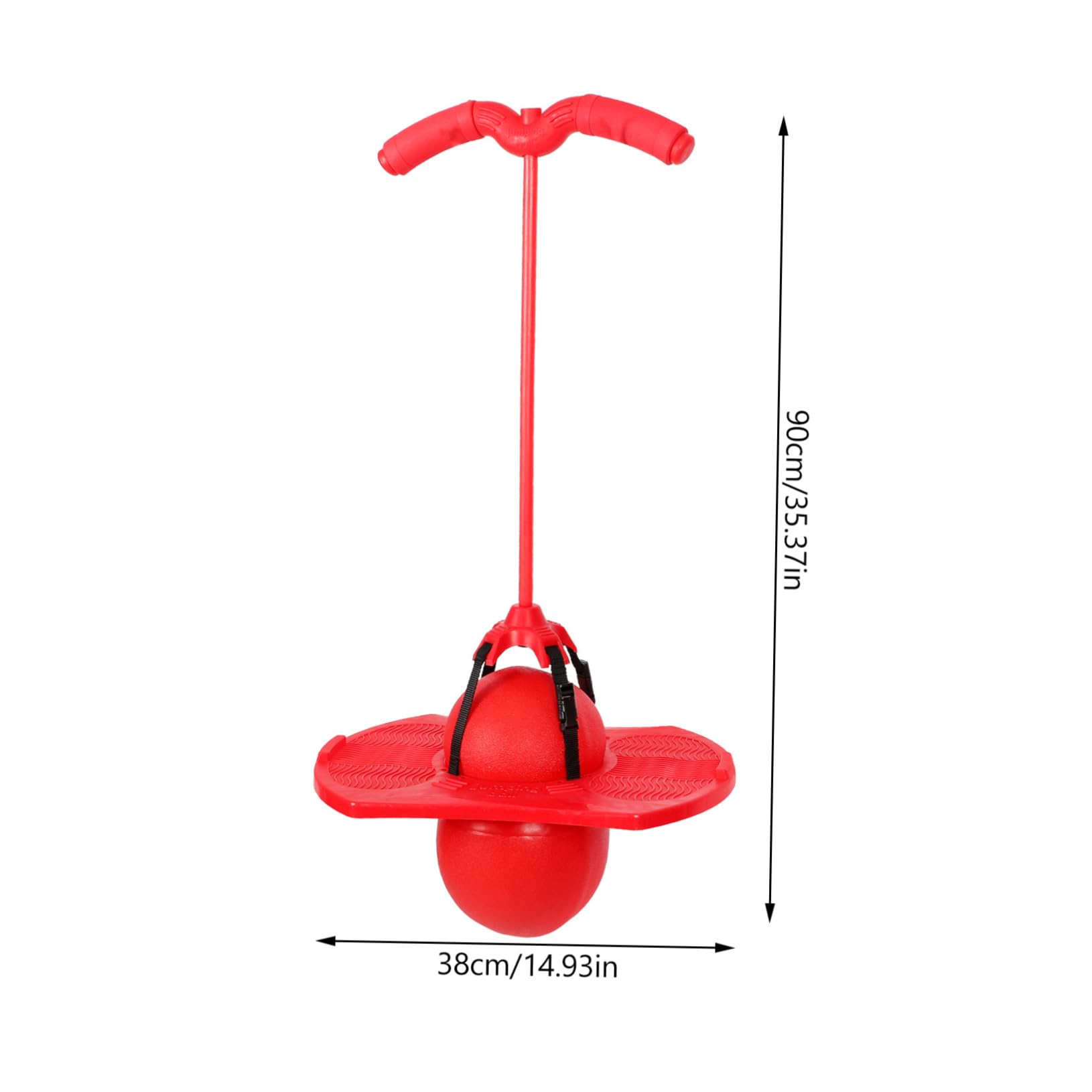 Gogogmee 1 Set Jumping Ball with Handle Outdoor Sports for Exercise Ball Set with Pump and Gas Needle Red Bouncing Ball with Random Color Strap for Fun Activities