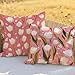Cuscini Rosa Fodere Cuscini 30x30cm Decorativi Copricuscini Divano Set di 2,Quadrate Lino Guanciale Con Cerniera Invisibile per Autunno Mobili Giardino Cortile Decorativi Femmina Regalo,Fiore RC-827 immagine