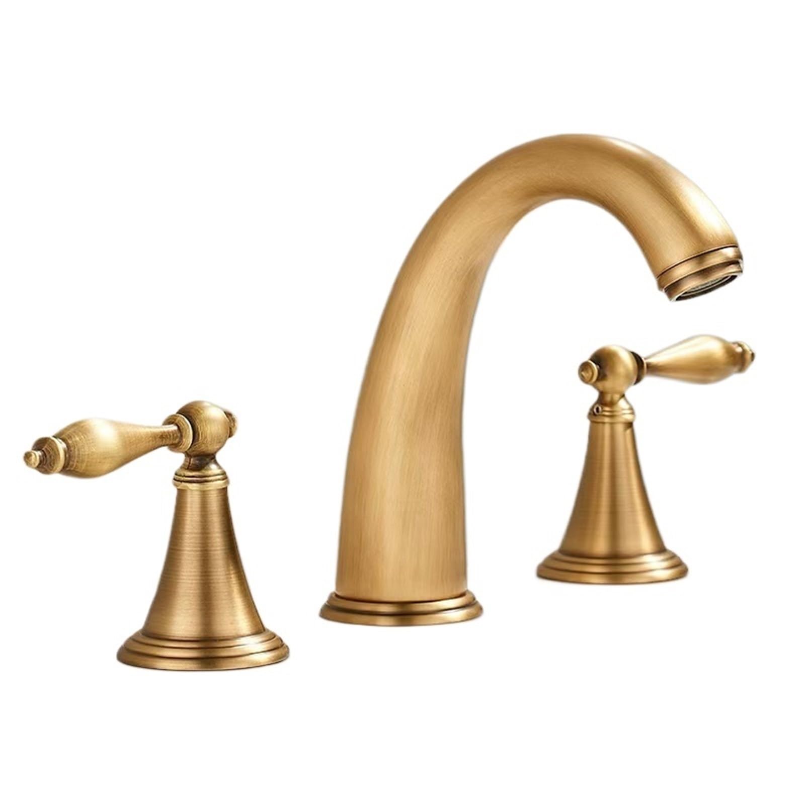 Lpacxbyd Color 1 Two Handle Faucet Basin Faucet 3 Holes Dual Control Bathroom Sink Deck Mounted Cold Hot Vintage Mixer Taps Bathtub(,G1/2In)