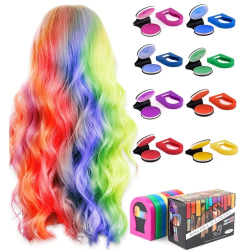Haarkreiden für Mädchen, 8 Stück auswaschbare Haarkreide für Kinder, tragbare nicht klebrige temporäre leuchtende Haarfarbe, Haarsprayfarbe für Kinder, Frauen, Geschenke für Halloween Haarkreiden für Mädchen, 8 Stück auswaschbare Haarkreide für Kinder, tragbare nicht klebrige temporäre leuchtende Haarfarbe, Haarsprayfarbe für Kinder, Frauen, Geschenke für Halloween