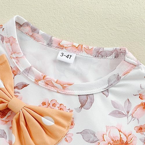 Image of Axumity Kid Girl Clothes Ruffle Sleeve Top Floral Allover Pants 3-9 Years Fall Outfit Set