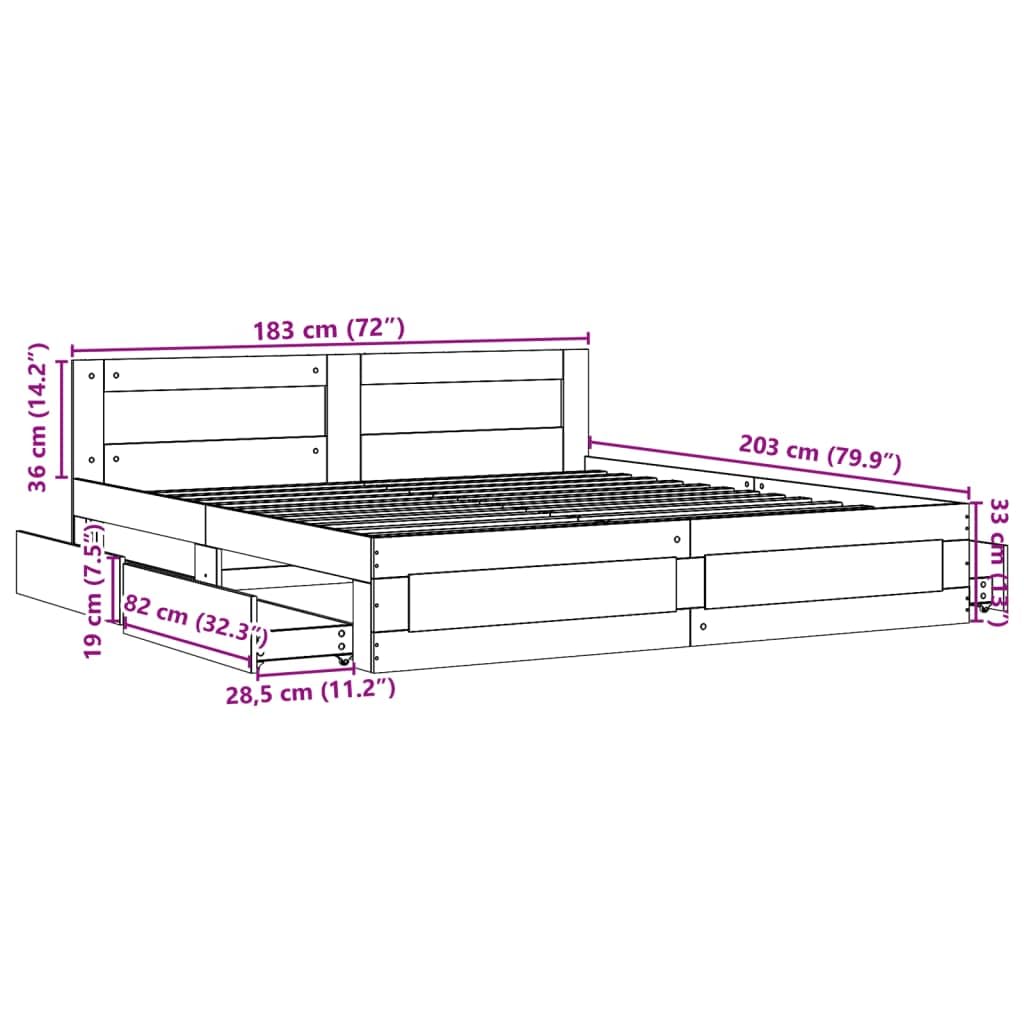vidaXL Cadre de lit avec tête de lit Blanc 180x200cm Bois d'ingénierie, Meubles de Chambre à Coucher, lit Double, sommier, lit, Cadre de lit Double