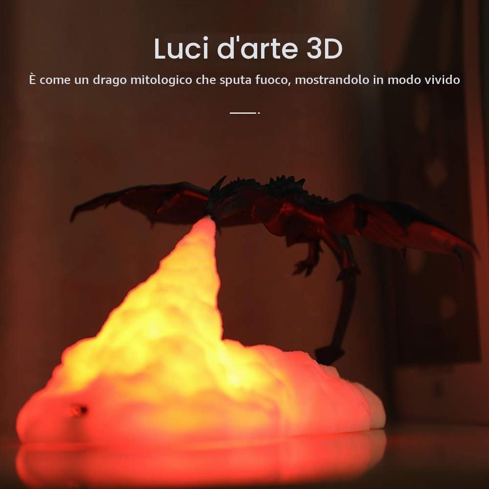 Luce Notturna, Lampada a Forma di Drago Volante Ricaricabile a LED USB per Decorazioni per Soggiorno per la Casa per Bambini