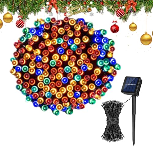 Luces De Navidad Cordones Para Exterior | Luces Solares Resistente Al Agua Con 8 Modos De Control | Luces De Cable Feeírico | Para Fiesta Interior Vacaciones Jardín Patio Césped Patio