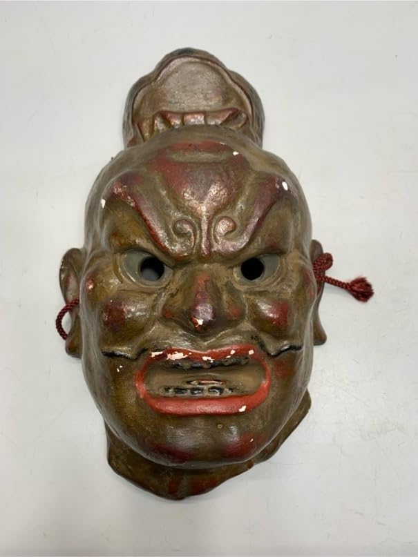 Amazon.co.jp: 貴重 アンティークお面 仁王像 壁掛け レトロ 魔除け  