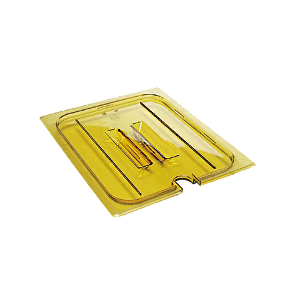Rubbermaid FG221P86AMBR Insert Pan Handled Notched Cover 1/3 Size Hot Amber, 0.393 Inch x 5.039 Inch x 5.039 Inch