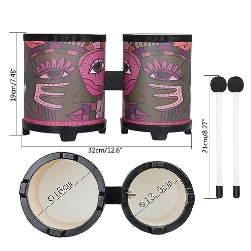 Tambour bongo bois indien portable instrument percussion petit et facile