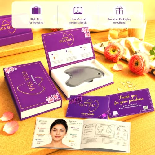 Image of Terahertz Gua Sha Facial Massager | Authentic Terahertz Stone | Face, Neck & Body Sculpting Tool for Massage & Relaxation