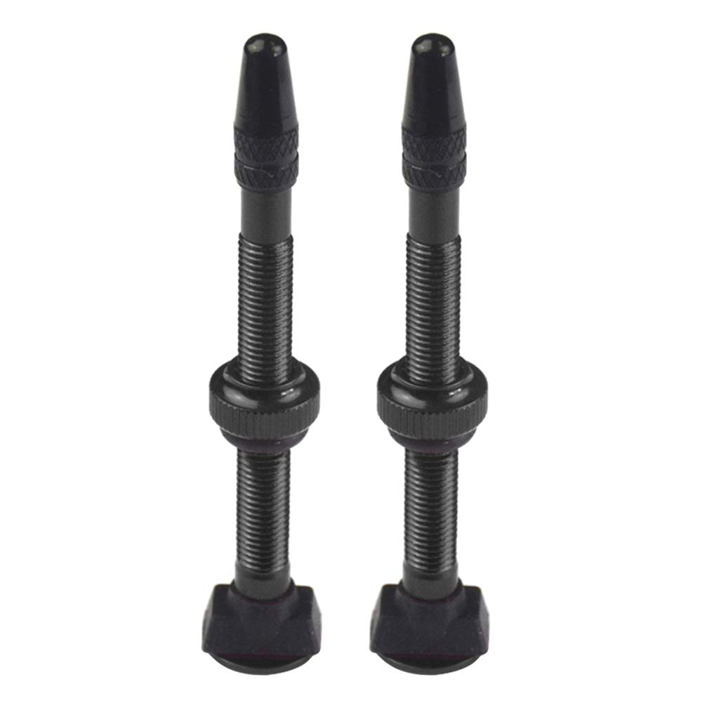 Presta-Ventil-Set, 60 mm, für schlauchloses Presta-Ventil, Aluminiumlegierung, Schwarz, 10 Stück