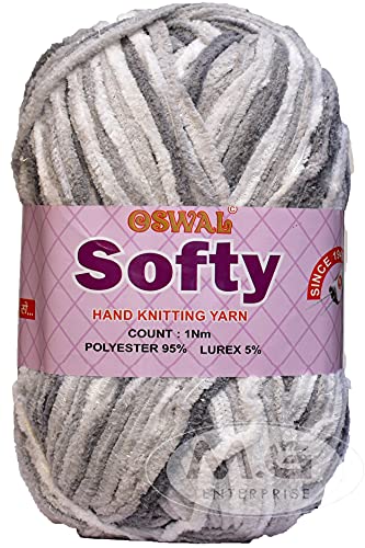 Image of M.G ENTERPRISE Knitting Yarn Thick Chunky Wool, Softy Grey Mix 600 gm Best Used with Knitting Needles, Crochet Needles Wool Yarn for Knitting. by M.G ENTERPRIS S UA