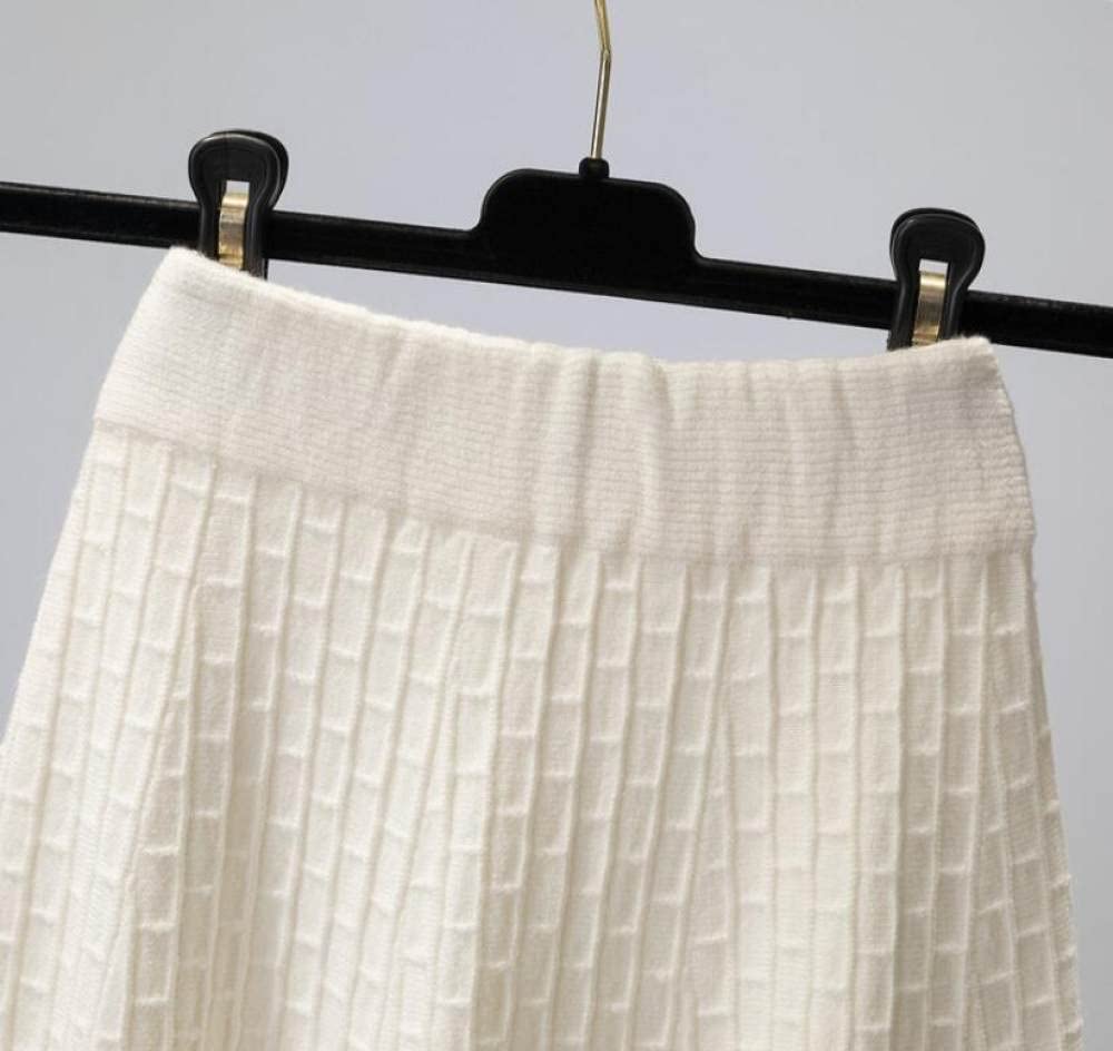 Gonne Da Donna,Gonna Longuette Da Donna Bianca Elastica A Vita Alta In Maglia Scozzese Gonna Ad Ombrello In Jacquard Gonna Autunnale Semplice A-Line Increspato Gonne Lunghe Eleganti Per Ragazze Sign