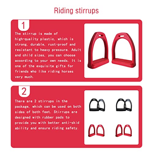 lopituwe Pak van 2 Rijstijgbeugel Draagbare Afneembare Effen Kleur Herbruikbare Volwassen Kinderen Rubber Pad Anti- Voor slip Stijgbeugels Geschenken, Rood, Groot - Afbeelding 6