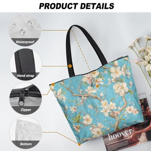 Image of Art Lover Zippered Tote Bag Waterproof Large Work Tote Bags, Artwork Women's Purse Handbags Travel Totes