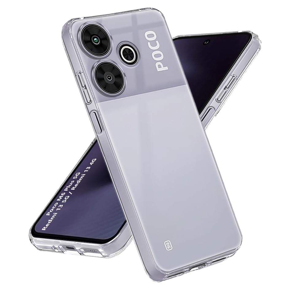 Image of Fashionury Crystal Clear Case for Redmi 13 5G | Yellowing Resistance | Transparent TPU Silicone | Raised Camera Lips | Slim Transparent Cover