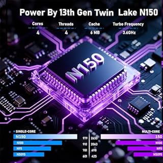 NAIKLULU 17.3 Pollici Computer Portatile Processor N150(1.2 a 3.6Ghz), RAM 16GB SSD 1TB PC Portatile Laptop 2025 Notebook, 1920x1080P/Tastiera Completa Retroilluminata/Webcam/Touchpad/6000Mah