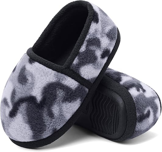 FUPPIA Boys Slippers Kids Slippers Non-Slip Soft Comfy Memory Foam Shoes for Little/Big Kids Indoor Outdoor 3-4