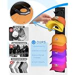 2 Pack Hat Organizer for Baseball Caps, Strong Adhesive Hat Rack for Wall, Multilayer Hat Storage Display Holder, Wall Mounted Hat Hooks Hold up to 18 Hats for Closet Door and Bedroom (Black) - Image 3