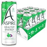 ASPIRE Healthy Energy, Calorie Burning, Zero Calorie, Zero Sugar Drink Apple + Acai 12-Pack