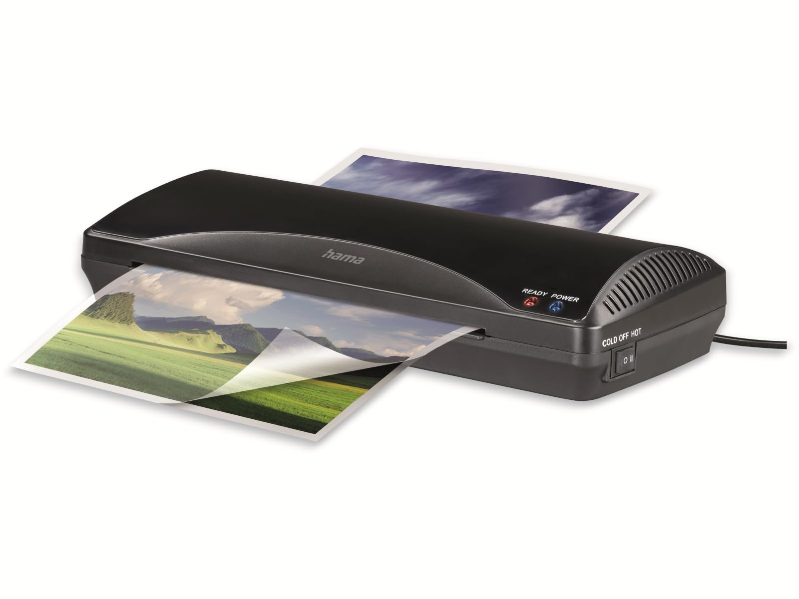 Hama I Plastificadora Home & Office DINA 4 (laminadora caliente y fría con 2 rodillos, 250 mm/Min) Negro