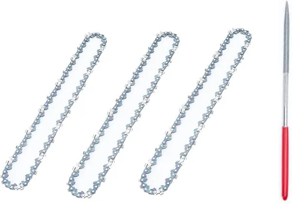 8 Inch Mini Chainsaw Chain Replacement, 3 Pcs Chain Saw Chains for Cordless Electric Portable Mini Chainsaw, Replacement Chains for Battery Powered Handheld Chainsaw (47 Drive Links)