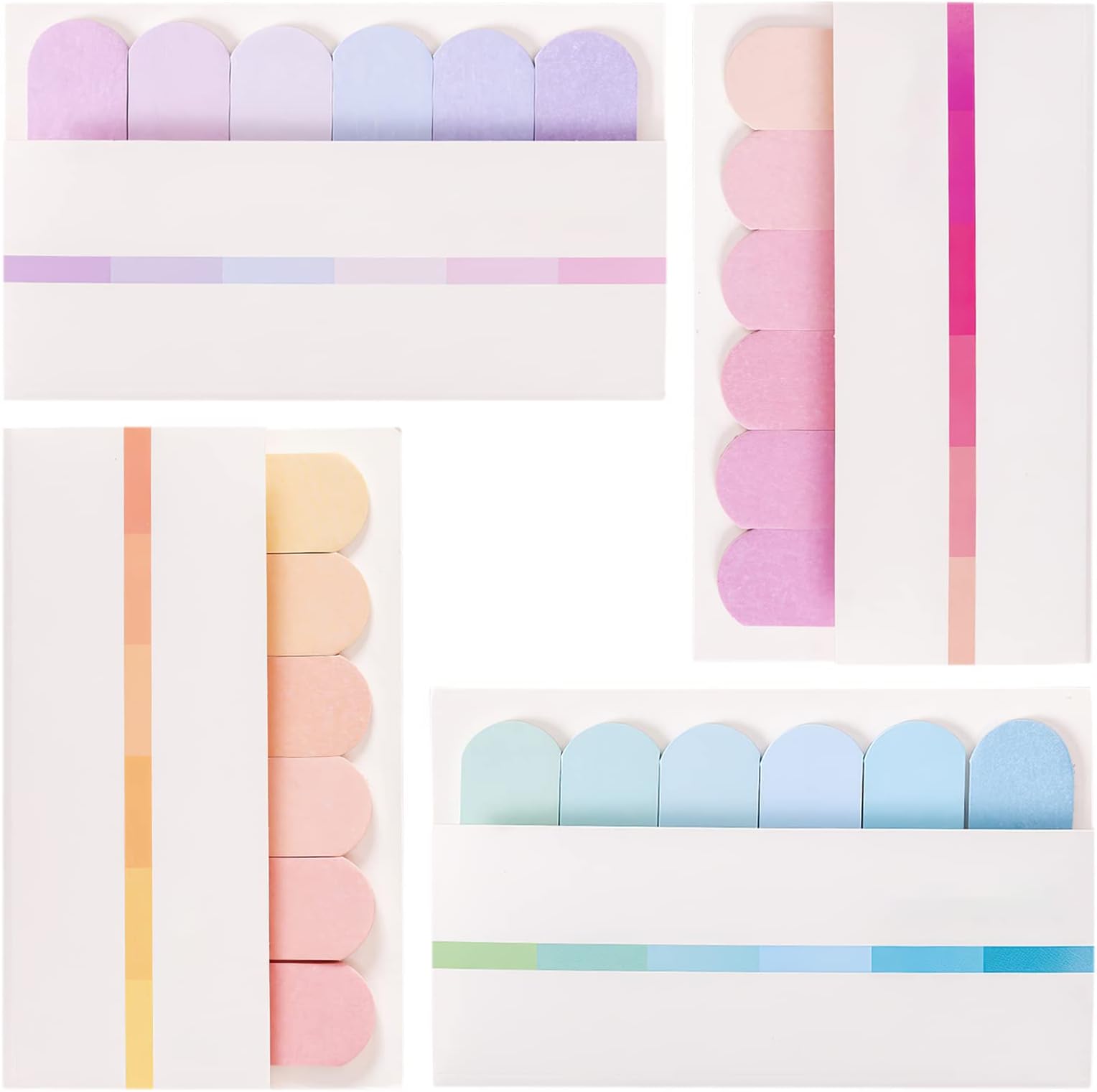 Sticky Notes Set, 480pcs Notes Loose Leaf Page Markers Bookmark, Adhesive Gradient Index Tabs Flags Stickers for School Office Home Work Classroom Book Notes, 6.2 * 1.8cm, Multicolor