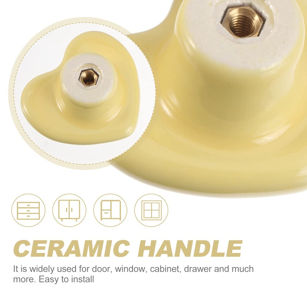 YARNOW 2pcs En Céramique Cabinet Boutons En Forme De Coeur