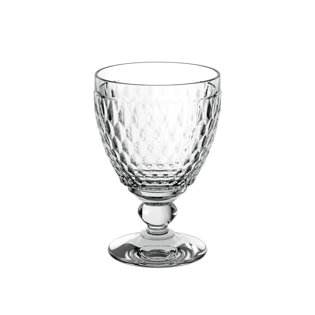 Villeroy & Boch 1172990130 Boston Tumbler, Crystal Glass with Expressive Facet Pattern, Clear, Dishwasher Safe, 400 ml