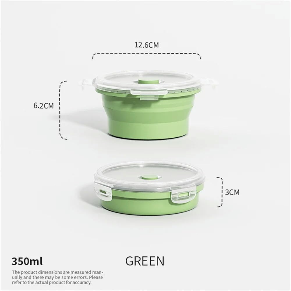 DYRBF - Set di contenitori per alimenti in silicone, pieghevoli, insalatiera con coperchio, portatile