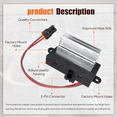 Image of Blower Motor Resistor Heater Fan Control Module Compatible with Hummer H2 2003-2007 Replace 19331830 19329838 89023355 93803637 88986529 15-80388 15-80655 15-80911 19331830 3GSH-19E624-CA